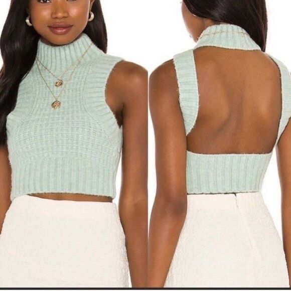 For Love and Lemons Knit Sleeveless Sweater Tank Top Size Large - Picture 2 of 6